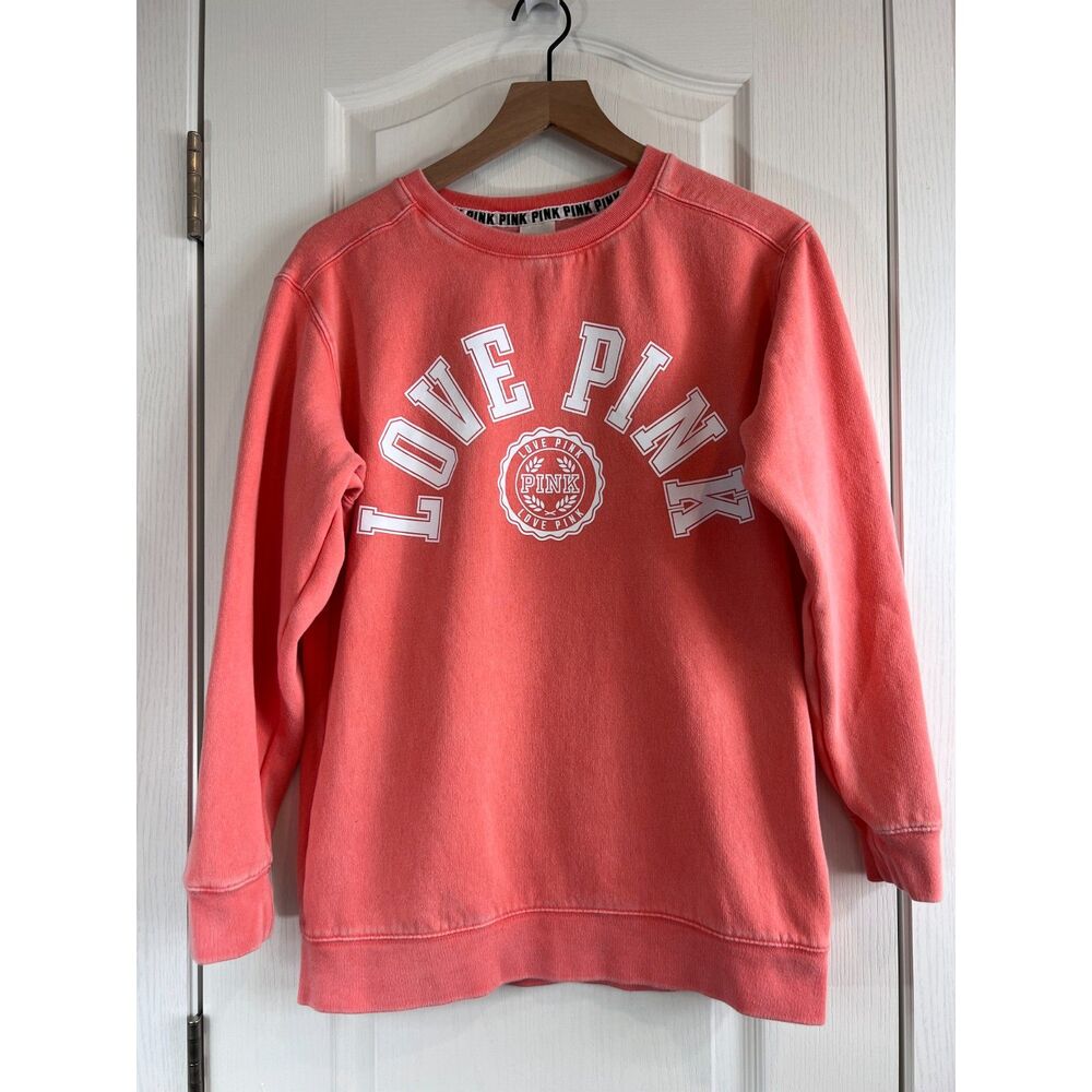 Victoria's Secret VS PINK Coral Sweatshirt Cotton Polyester Women's Size XS